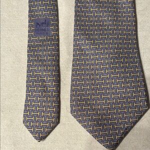 Blue and Gold Patterned Men's Tie